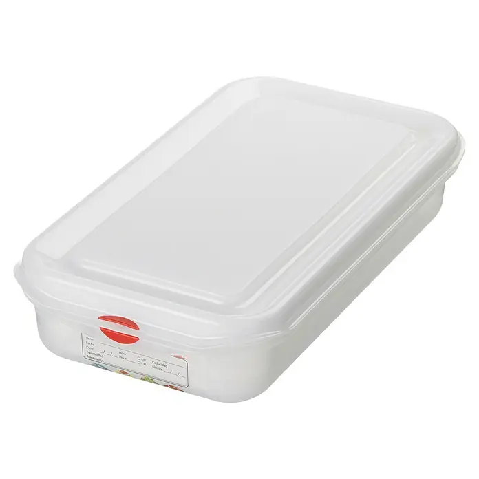 Sunware Vorratsdose Gastronorm - L x B x H: 325 x 176 x 65 mm, 2,5 l, Kunststoff, Transparent - Weiße Frischhaltedose mit transparentem Deckel zur Aufbewahrung von Lebensmitteln. Praktisch für Küche und Kühlschrank.