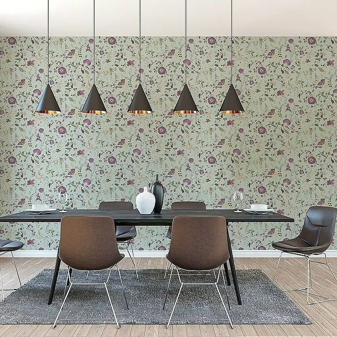 Tadessi Vliestapete M1-No.11306 - Grün, Floral, 10,05 x 0,53 m