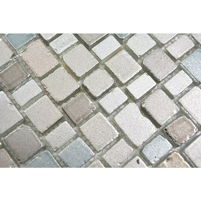 Mozaik pločica (31,7 x 31,1 cm, Sivo / bež, Mat)