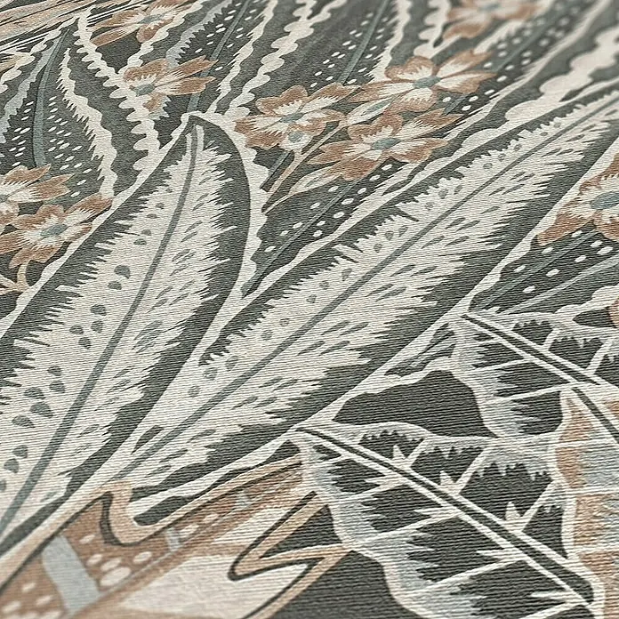 Tadessi Vliestapete M1-No.11155 - Schwarz, Floral, 10,05 x 0,53 m