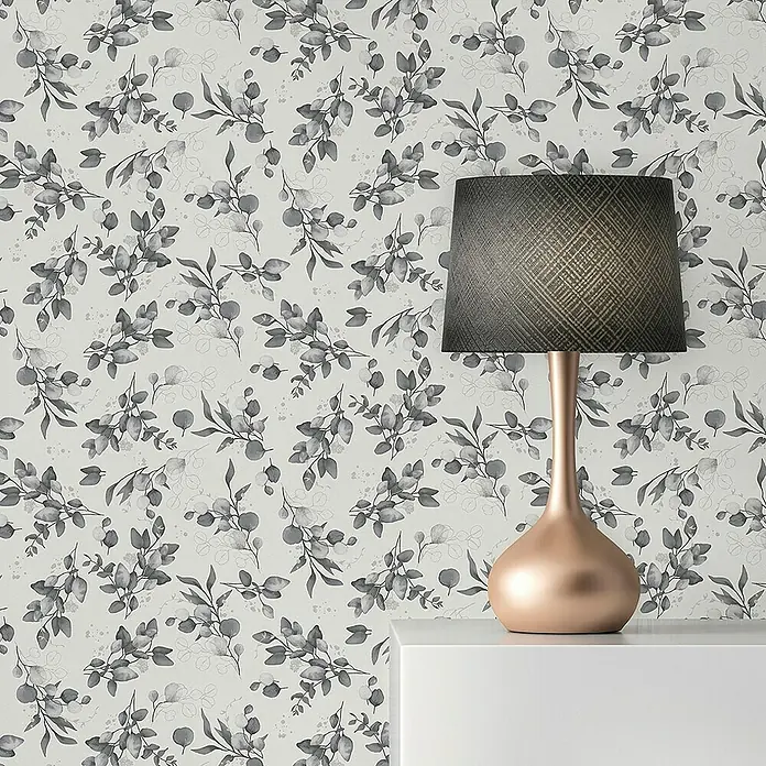 Tadessi Vliestapete M1-No.11244 - Schwarz, Floral, 10,05 x 0,53 m