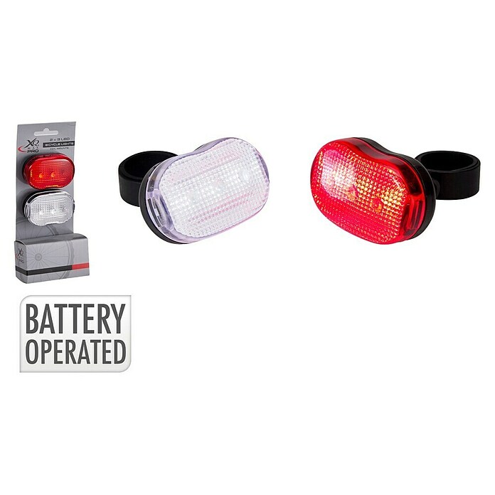 Fietsverlichtingsset (Led, Rood / Wit) | BAUHAUS