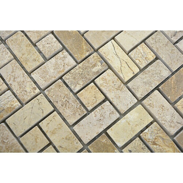 Mozaik pločica (30,5 x 30,5 cm, Bež / smeđe, Sjajno)