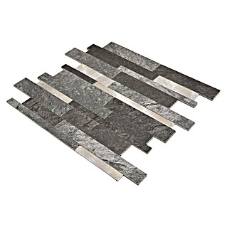 Samoljepljiva mozaik pločica SAM 4GV32BS (30 x 30 cm, Crne-srebrne boje, Mat)