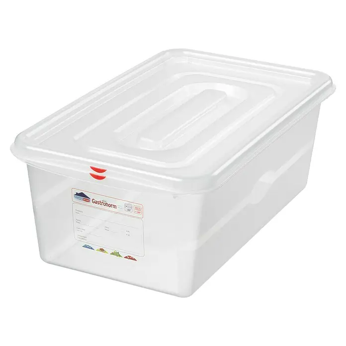 Sunware Vorratsdose Gastronorm - L x B x H: 530 x 325 x 200 mm, 28 l, Kunststoff, Transparent - Klare Gastronorm-Box mit Deckel, ideal für die Lebensmittelaufbewahrung in der Gastronomie oder im Haushalt. Praktisch und stapelbar.