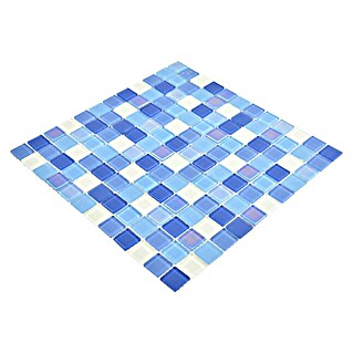 Mozaik pločica Quadrat Crystal CM 4SE8L (30 x 30 cm, Plavo-bijele boje, Sjaj)