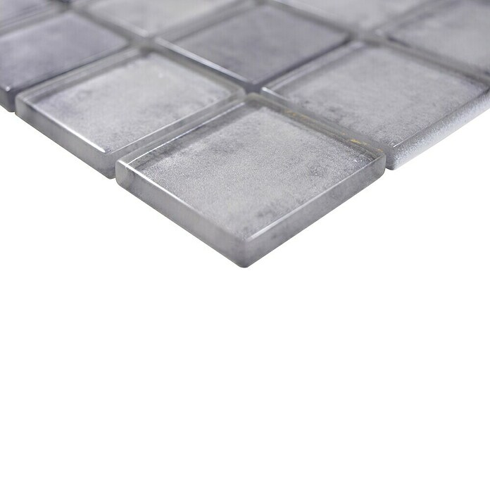 Mozaik pločica Quadrat Crystal SKY 456  (30 x 30 cm, Sive boje, Sjaj) | BAUHAUS