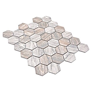 Mozaik pločica Hexagon HX CURIO HG (32,5 x 28,1 cm, Sive boje, Mat)