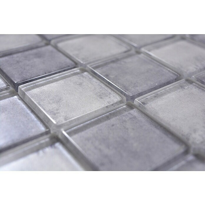Mozaik pločica Quadrat Crystal SKY 456  (30 x 30 cm, Sive boje, Sjaj) | BAUHAUS