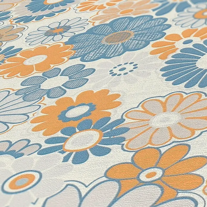 Tadessi Vliestapete M1-No.10924 - Orange, Floral, 10,05 x 0,53 m