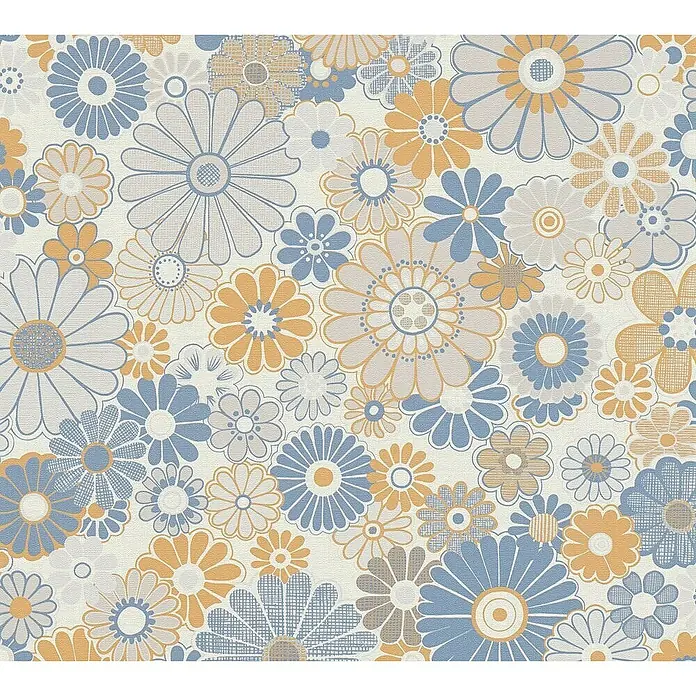 Tadessi Vliestapete M1-No.10924 - Orange, Floral, 10,05 x 0,53 m