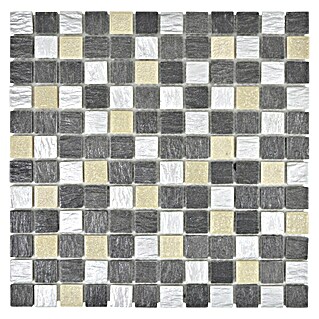 Mozaik pločica Quadrat Crystal Mix XCM HQ28 (30 x 30 cm, Sivo-crne boje, Mat)