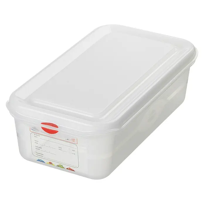 Sunware Vorratsdose Gastronorm - L x B x H: 325 x 176 x 100 mm, 4 l, Kunststoff, Transparent - Luftdichter, rechteckiger, transparenter Vorratsbehälter aus Kunststoff mit Etikett zur Beschriftung für Lebensmittel.