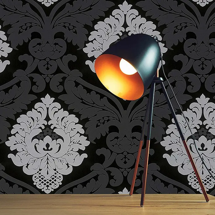 Tadessi Vliestapete M1-No.844 - Schwarz, Ornament, 10,05 x 0,53 m