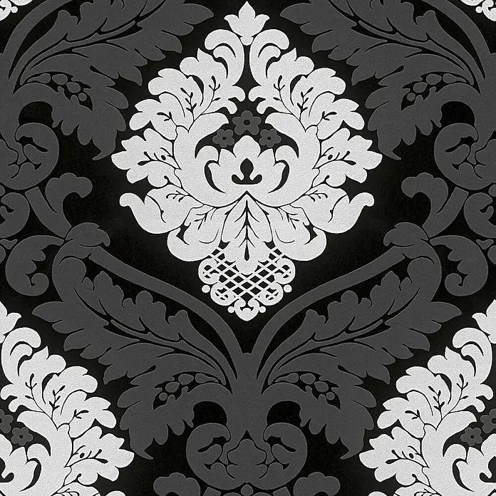 Tadessi Vliestapete M1-No.844 - Schwarz, Ornament, 10,05 x 0,53 m