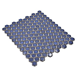 Mozaik pločica Hexagon Uni HX 260 (26 x 30 cm, Plave boje, Sjaj)
