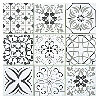 Mozaik pločica Crystal Retro XCM 8RBW97 (30 x 30 cm, Bijelo-crno, Mat)