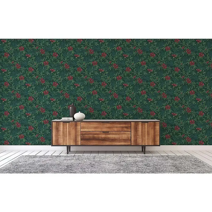 Tadessi Vliestapete M1-No.690 - Rot, Floral, 10,05 x 0,53 m