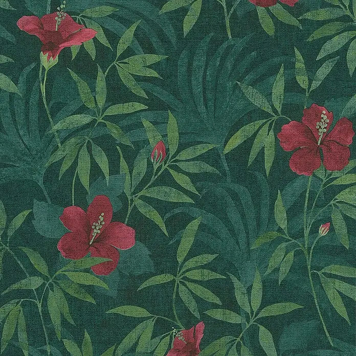 Tadessi Vliestapete M1-No.690 - Rot, Floral, 10,05 x 0,53 m