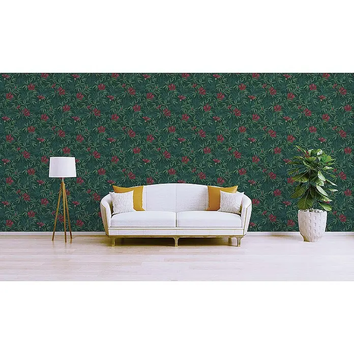 Tadessi Vliestapete M1-No.690 - Rot, Floral, 10,05 x 0,53 m