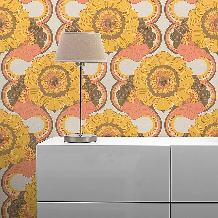 Tadessi Vliestapete M1-No.10901 - Gelb, Floral, 10,05 x 0,53 m