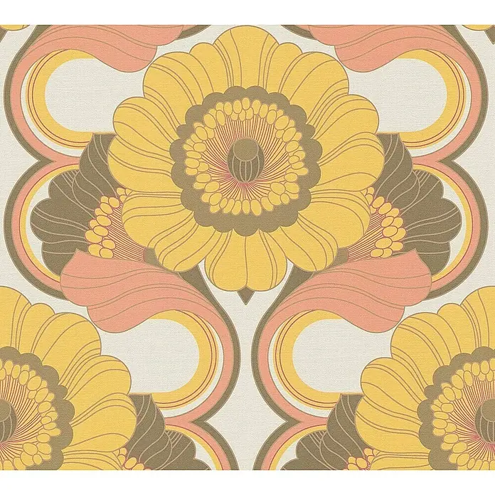 Tadessi Vliestapete M1-No.10901 - Gelb, Floral, 10,05 x 0,53 m
