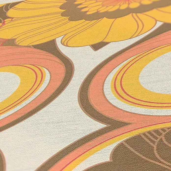 Tadessi Vliestapete M1-No.10901 - Gelb, Floral, 10,05 x 0,53 m