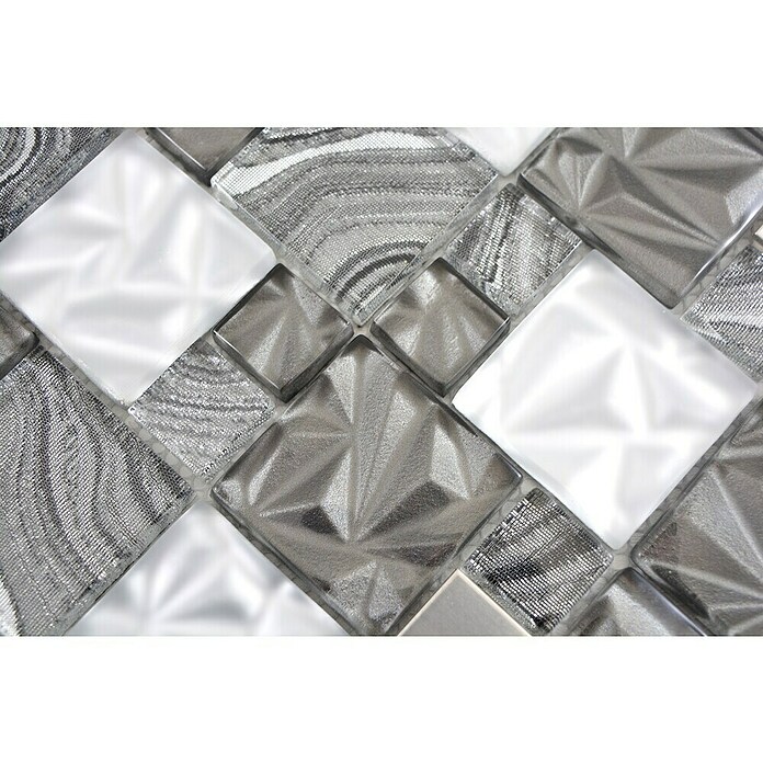 Mozaik pločica Crystal Mix XCM NIKO50  (30 x 30 cm, Sivo-crne boje, Sjaj) | BAUHAUS