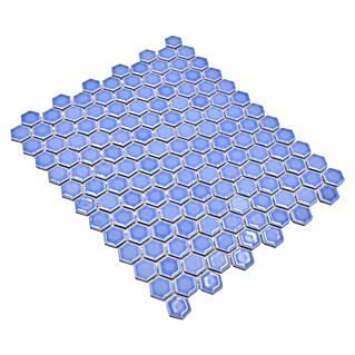 Mozaik pločica Hexagon Uni HX 280 (26 x 30 cm, Plave boje, Sjaj)