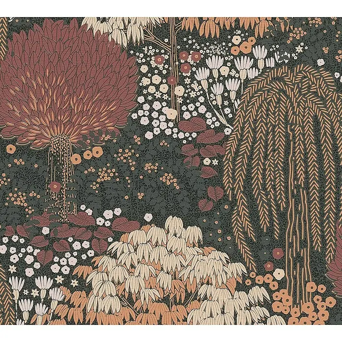 Tadessi Vliestapete M1-No.10970 - Schwarz, Floral, 10,05 x 0,53 m