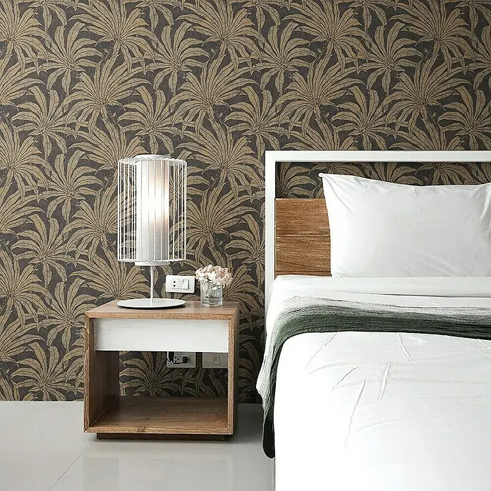 Tadessi Vliestapete M1-No.10998 - Schwarz, Floral, 10,05 x 0,53 m