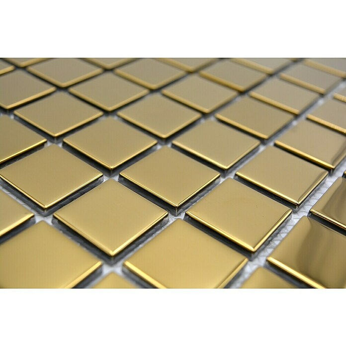 Mozaik pločica Quadrat Crystal CM 4GO1  (32,7 x 30,2 cm, Zlatne boje, Sjaj) | BAUHAUS