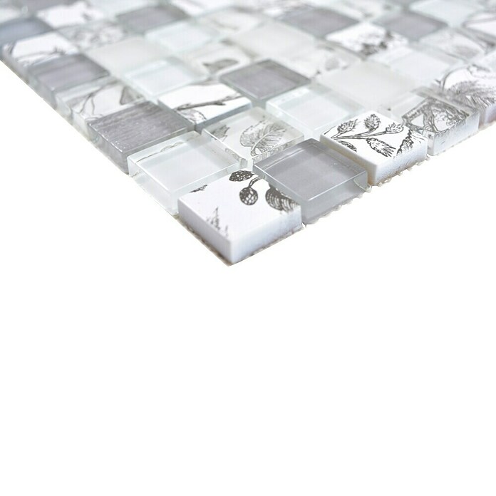 Mozaik pločica Quadrat Crystal XCM JT12  (29,8 x 29,8 cm, Sive boje, Sjaj) | BAUHAUS