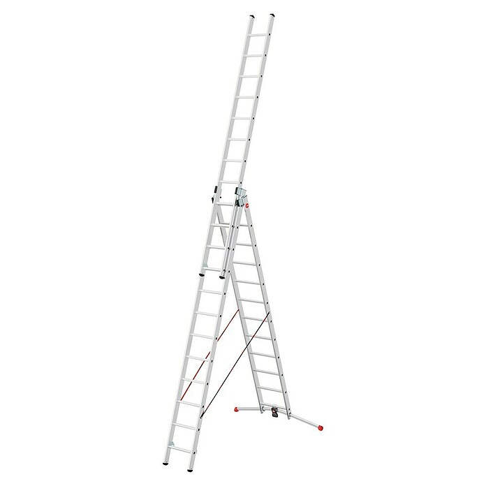 Hailo Mehrzweckleiter S100 ProfiLOT 3x12 (Anzahl Tritte: 36 Stk., Arbeitshöhe: 901 cm, Belastbarkeit: 150 kg, Aluminium) | BAUHAUS