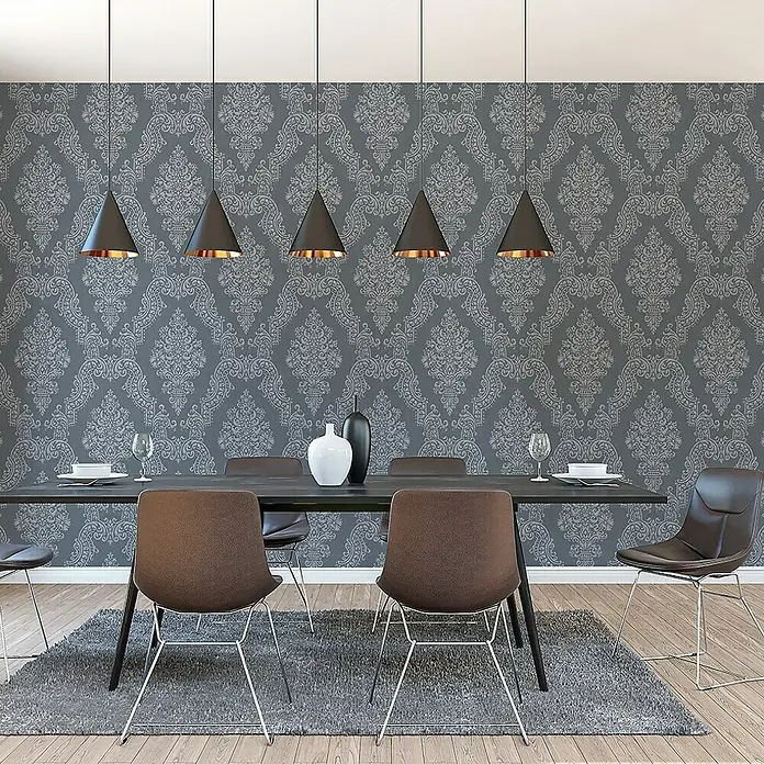 Tadessi Vliestapete M1-No.11229 - Anthrazit, Ornament, 10,05 x 0,53 m