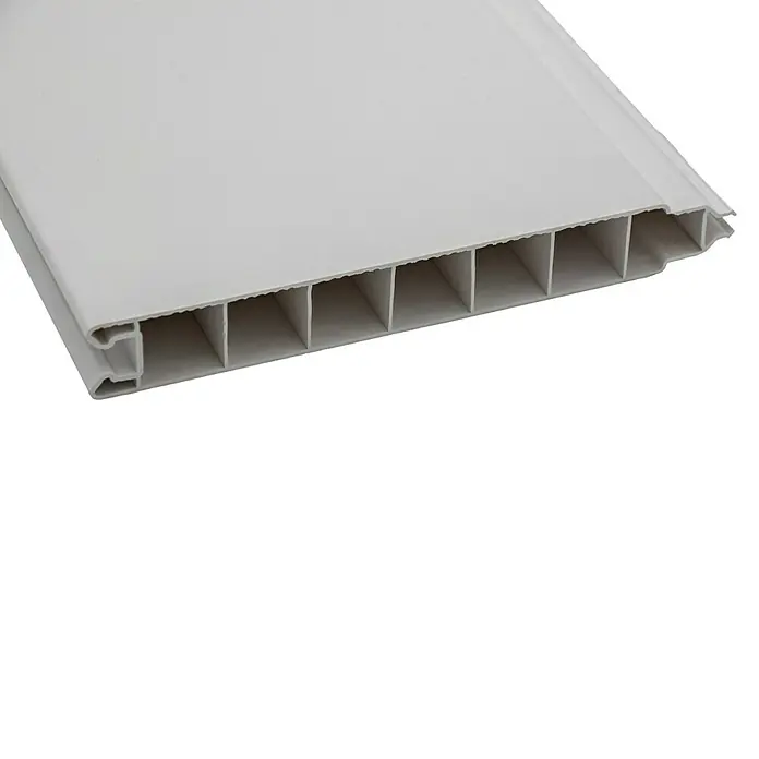 Joda Steckzaun-Element Kingston Einzelprofil - B x H: 15,3 x 178 cm, Weiß, Kunststoff - Aufnahme eines weißen PVC-Wandpaneels, das durch sein Hohlkammerprofil leicht und isolierend ist. Ideal für Innenräume.
