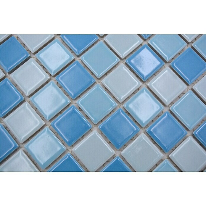 Mozaik pločica Quadrat Mix BM 200  (32,6 x 30 cm, Plave boje, Sjaj) | BAUHAUS