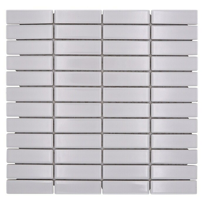 Mozaik pločica Stäbchen Uni ST 310  (29,7 x 29 cm, Bijele boje, Sjaj) | BAUHAUS