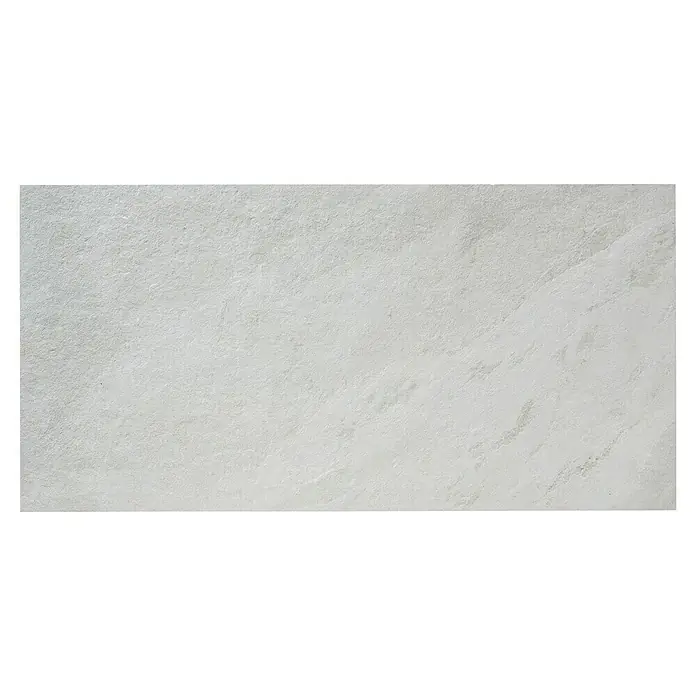 Diephaus Terrassenplatte Columbia - 80 x 40 x 4 cm, Core Quarz, Beton - Nahaufnahme einer hellgrauen Steinplatte mit subtilen Texturen und Schattierungen, die eine natürliche Eleganz ausstrahlen.