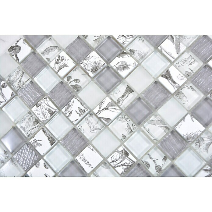 Mozaik pločica Quadrat Crystal XCM JT12  (29,8 x 29,8 cm, Sive boje, Sjaj) | BAUHAUS