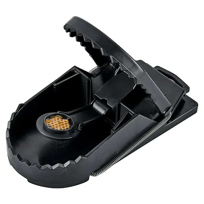 Swissinno Trampa para ratas Supercat grande - Trampa de resorte, Plástico - Una trampa de resorte negra para roedores, con cebo y lista para atrapar ratones y ratas, diseñada para un control eficaz de plagas.