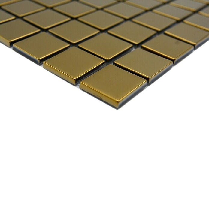 Mozaik pločica Quadrat Crystal CM 4GO1  (32,7 x 30,2 cm, Zlatne boje, Sjaj) | BAUHAUS