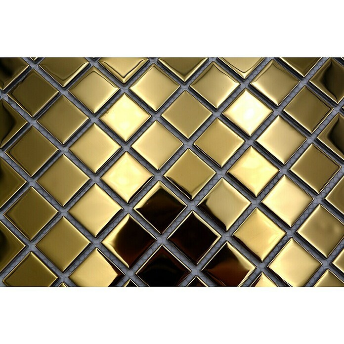 Mozaik pločica Quadrat Crystal CM 4GO1  (32,7 x 30,2 cm, Zlatne boje, Sjaj) | BAUHAUS
