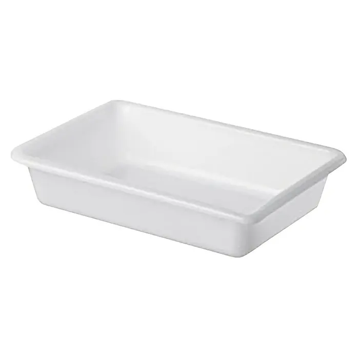 Sunware Schale - L x B x H: 300 x 210 x 65 mm, 2 l, Weiß, Kunststoff - Ein leerer, rechteckiger, weißer Behälter aus Kunststoff. Ideal zur Aufbewahrung oder zum Transport von Gegenständen, Lebensmitteln oder anderen Artikeln.