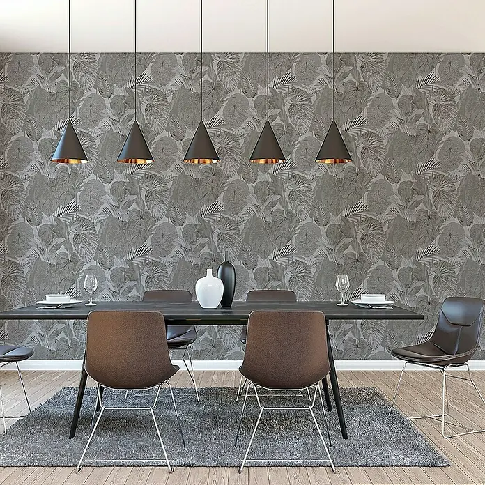 Tadessi Vliestapete M1-No.10997 - Anthrazit, Floral, 10,05 x 0,53 m