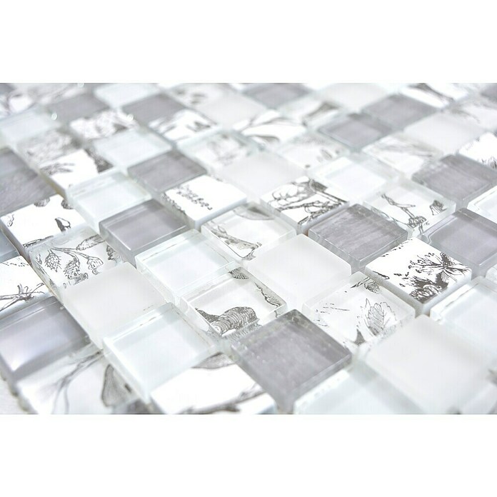 Mozaik pločica Quadrat Crystal XCM JT12  (29,8 x 29,8 cm, Sive boje, Sjaj) | BAUHAUS