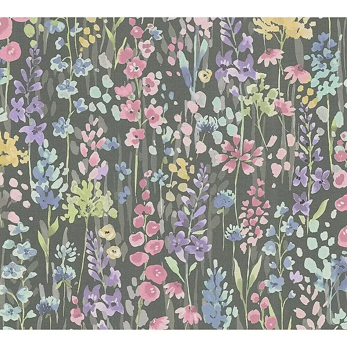 Tadessi Vliestapete M1-No.11205 - Schwarz, Floral, 10,05 x 0,53 m