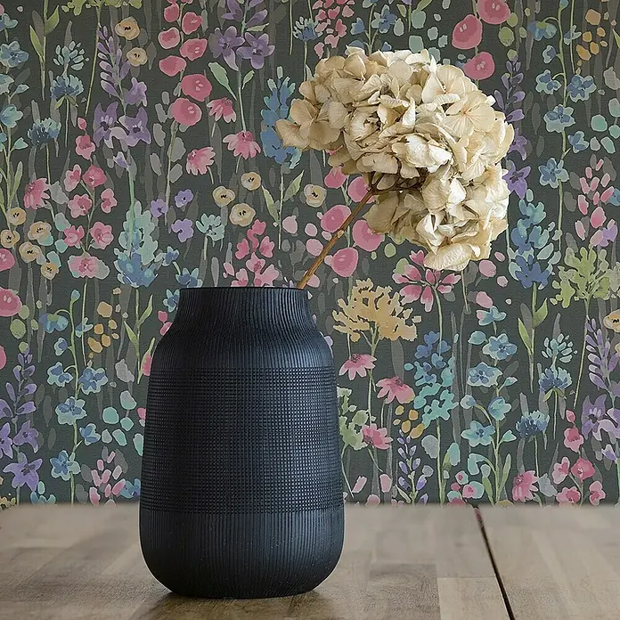Tadessi Vliestapete M1-No.11205 - Schwarz, Floral, 10,05 x 0,53 m