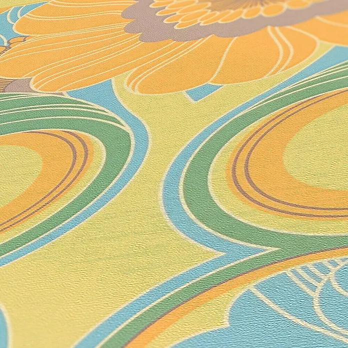 Tadessi Vliestapete M1-No.11315 - Gelb, Floral, 10,05 x 0,53 m
