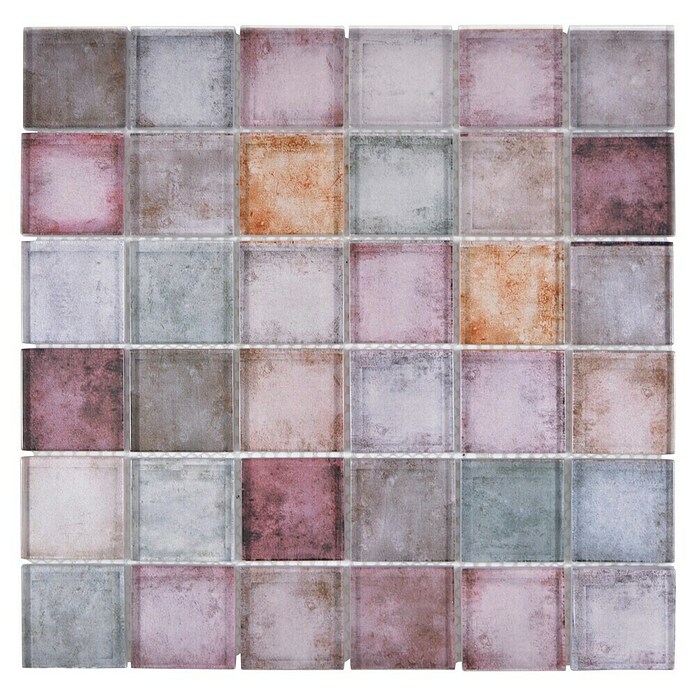 Mozaik pločica Quadrat Crystal SKY 123  (30 x 30 cm, Lila, Sjaj) | BAUHAUS